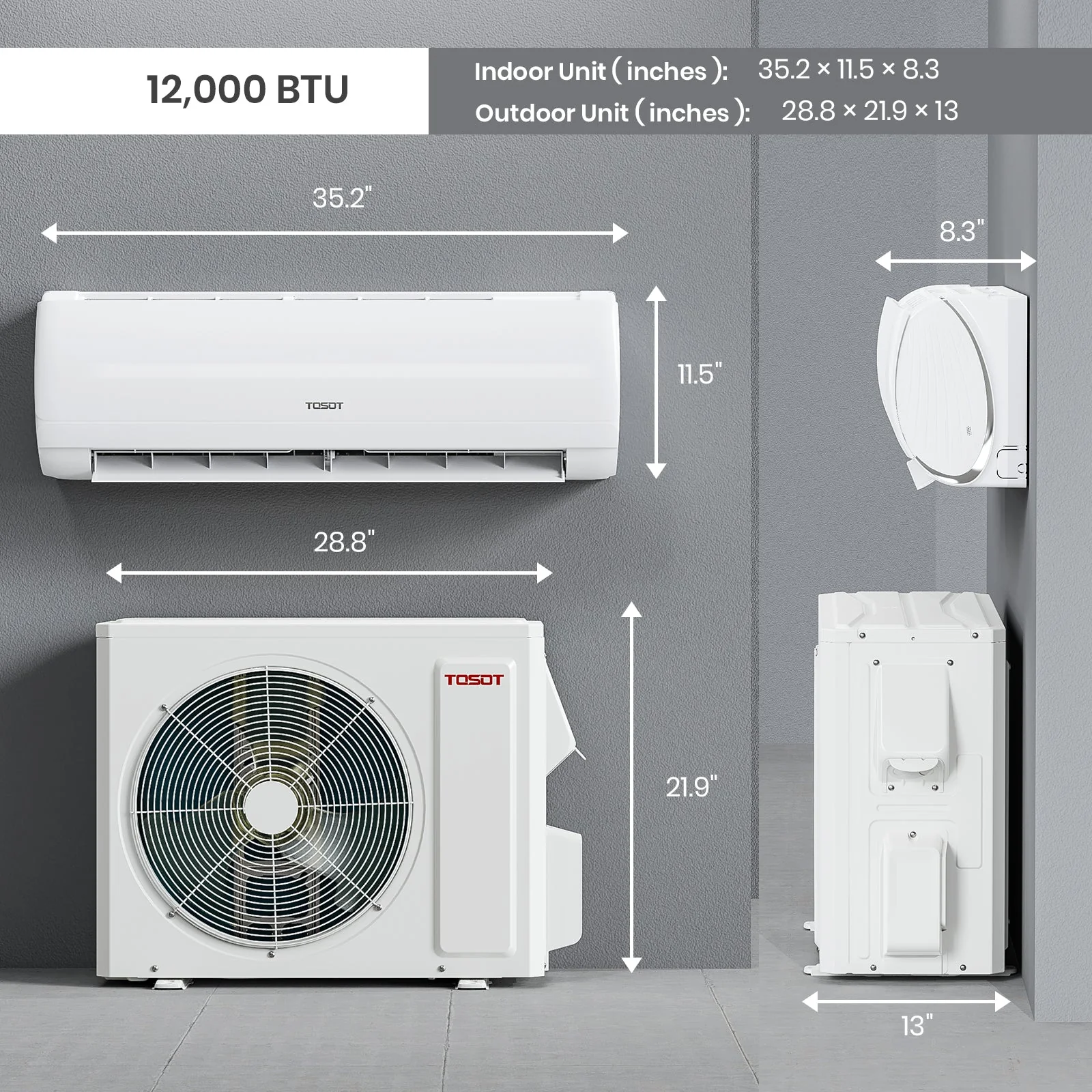 TOSOT - 12,000 BTU Mini-Split Heat Pump Air Conditioner-120V - Image 10