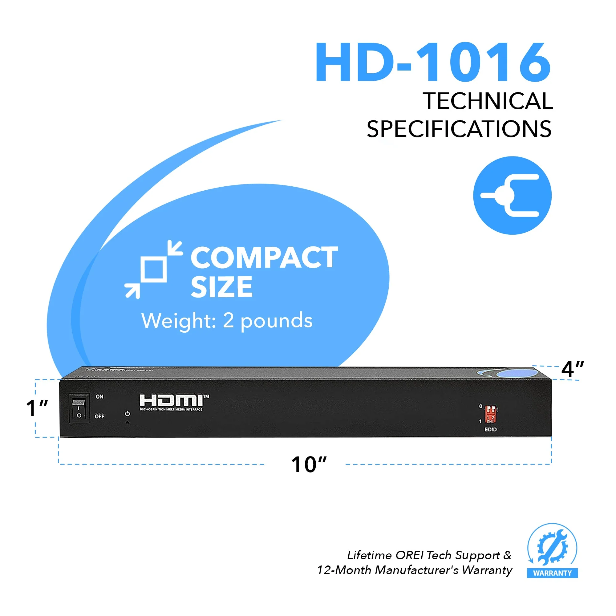 1x16 HDMI Splitter : 1-In 16-Out, 1080p, EDID (HD-1016) - Image 5