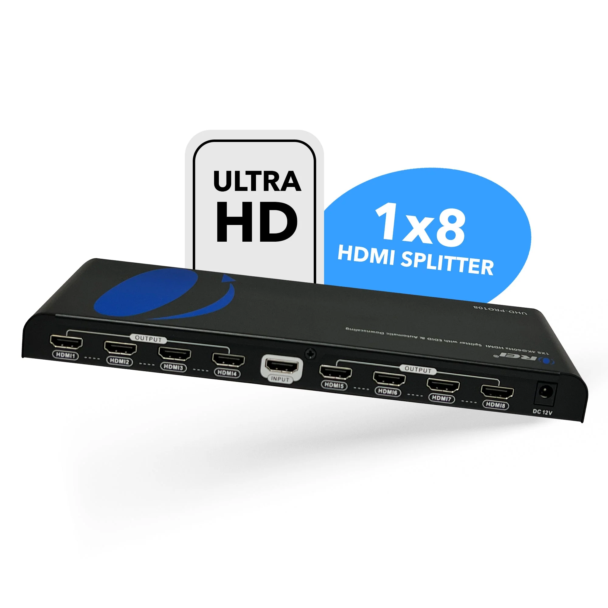 1x8 HDMI Splitter: 1-in 8-out, UltraHD 4K, Auto-Downscale, EDID (UHD-PRO108) - Image 3