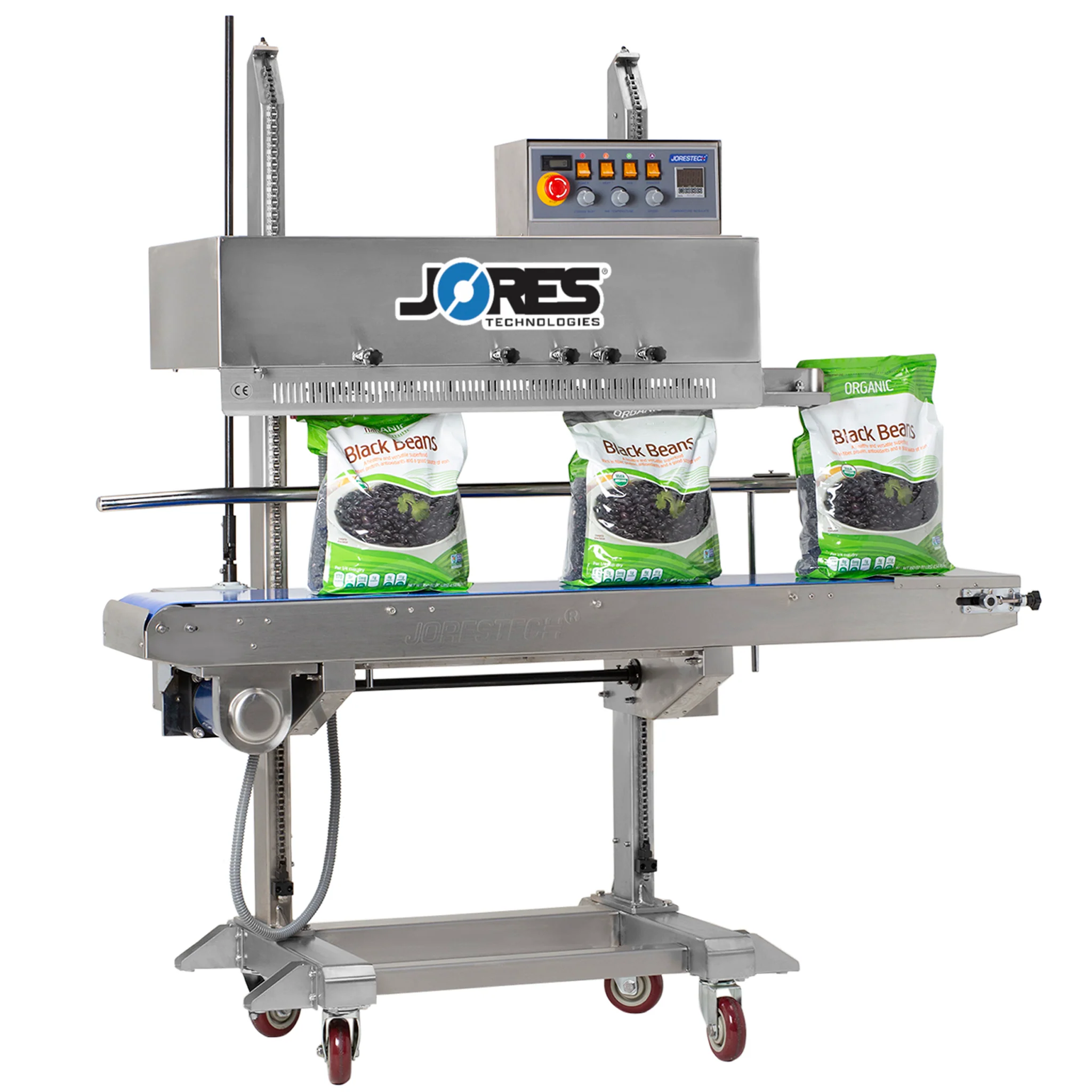 220V Stainless Steel Digital Vertical Continuous Band Sealer 1010 with Coder - Image 2