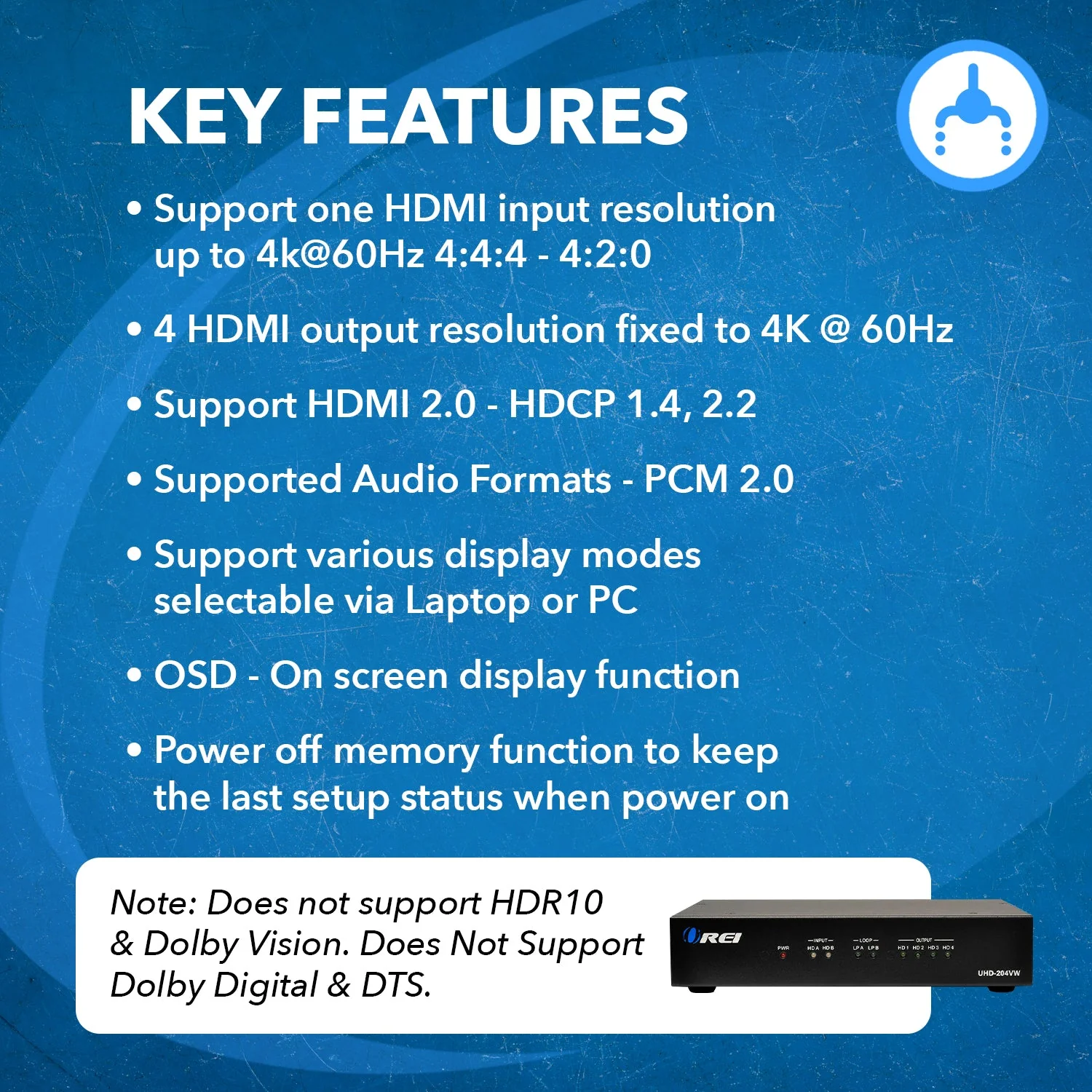 2x4 Video Wall Controller with 180 degree rotation (UHD-204VW) - Image 7