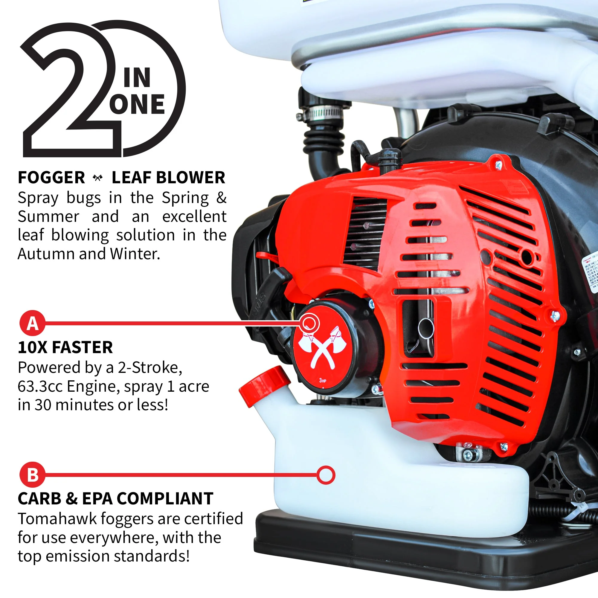 3.7 Gal Backpack Mosquito Fogger Leaf Blower for Pest Control - Image 4