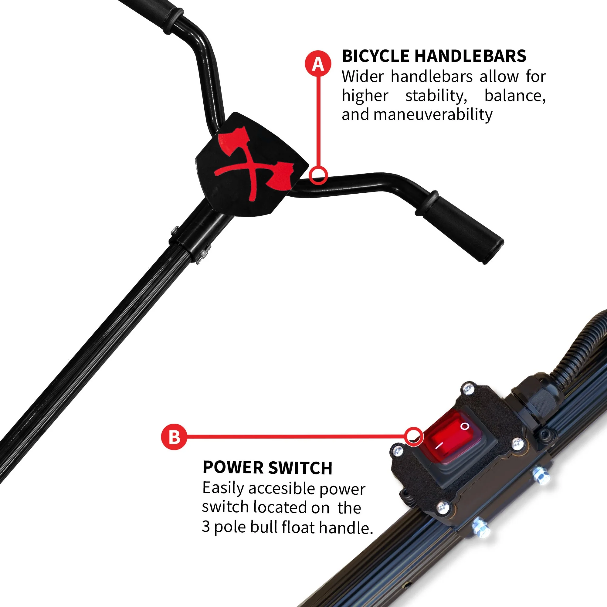 30" Battery-Powered Portable Power Trowel with 18ft Bull Float Handle - Image 6