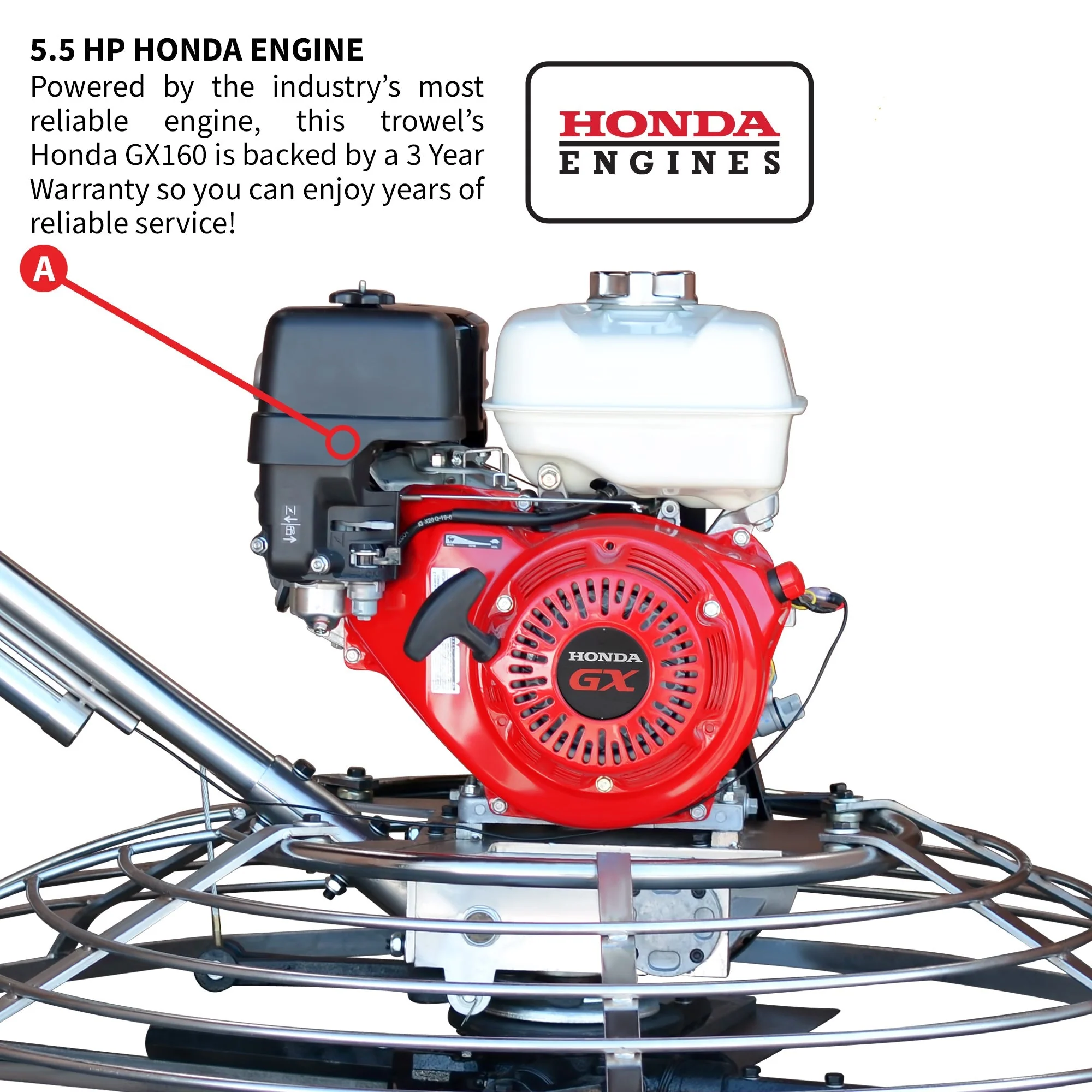 36" Concrete Power Trowel 5.5HP Honda with Float Pan Cement Finishing Tool - Image 5