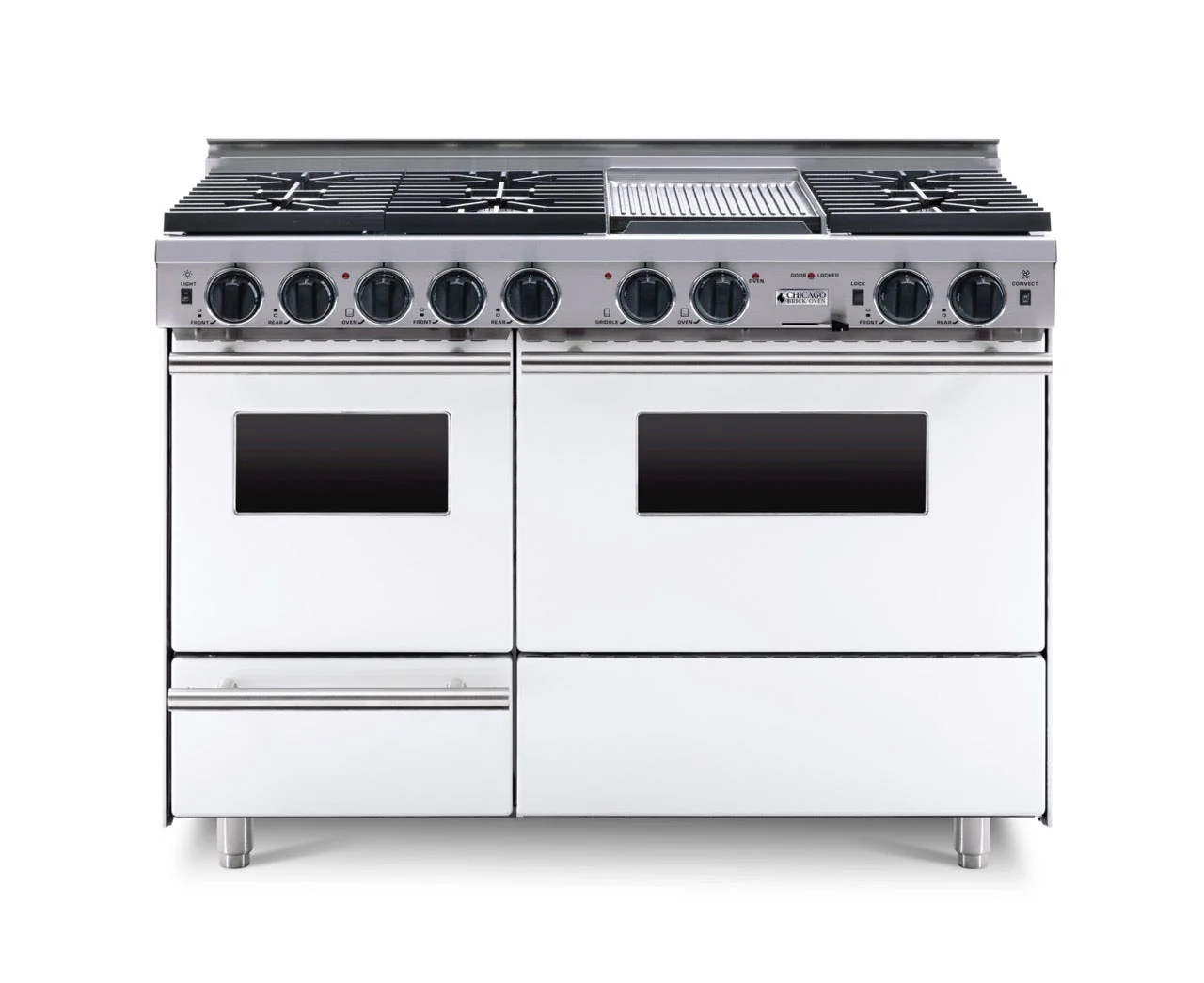 Chicago Brick Oven - 48” LP Gas True Dual-Fuel Self-Cleaning Convection Range - Sealed Burners - Image 5