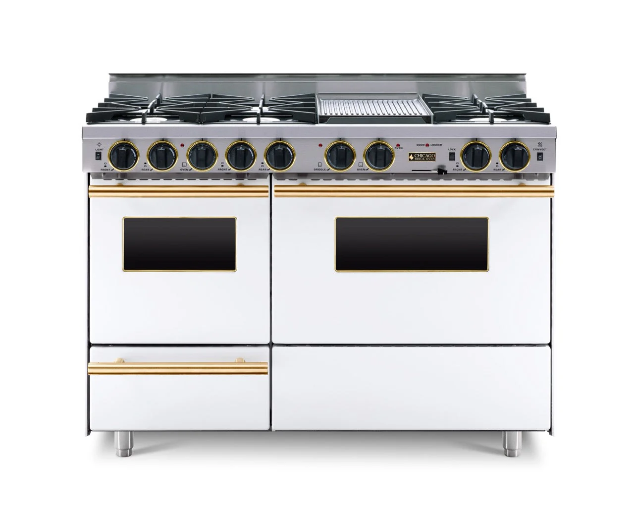 Chicago Brick Oven - 48” True Dual-Fuel Self-Cleaning Convection Range - Open Burners - Image 7