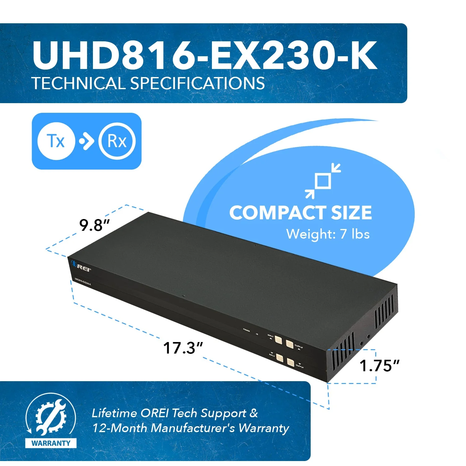 4K 8x8 HDMI Matrix Extender with IR & RS-232 control upto 230 feet (UHD816-EX230-K) - Image 4