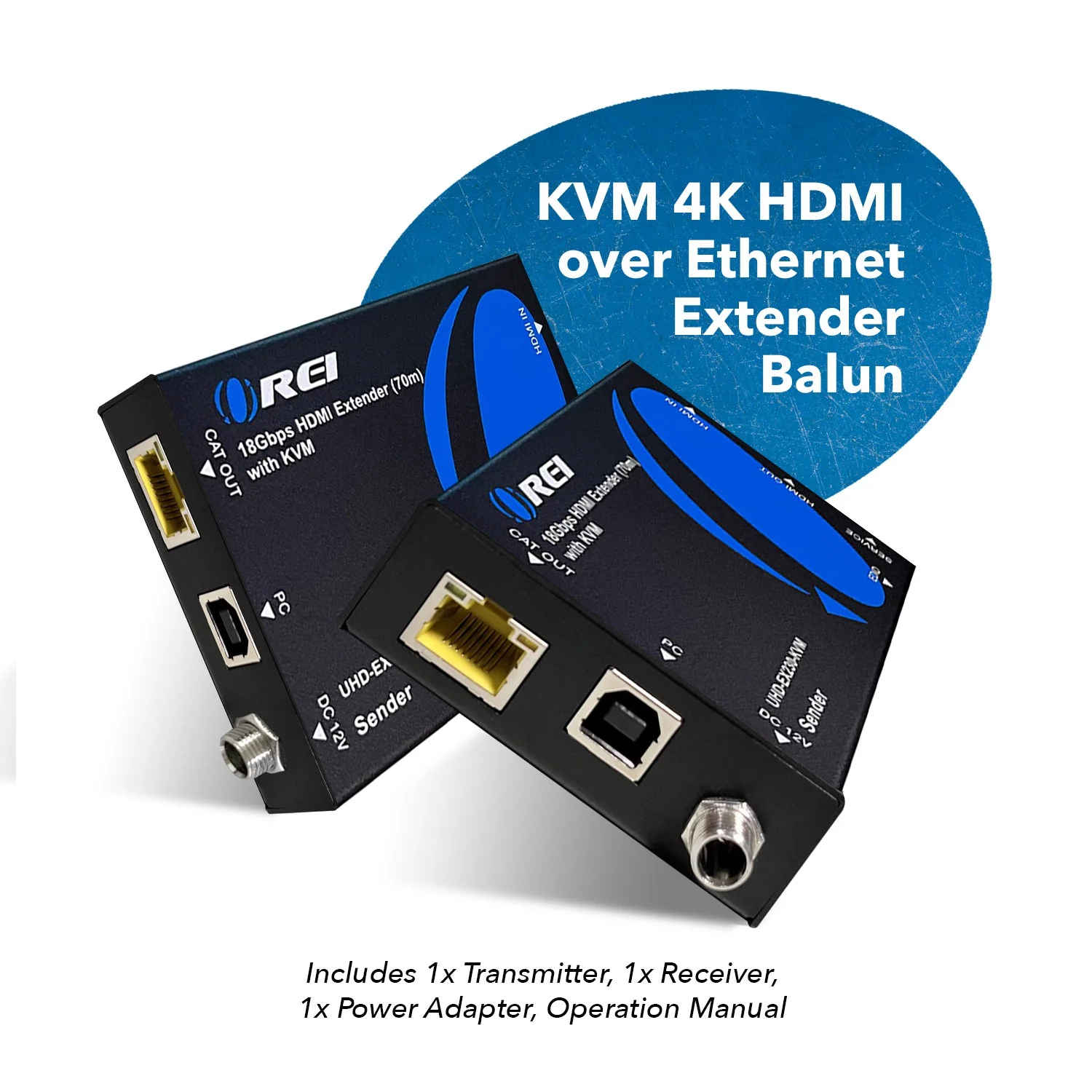 4K HDMI Extender Over CAT6/7 With KVM & HDMI Loop-Out 4K@60Hz Up To 230 Ft (UHD-EX230-KVM) - Image 2