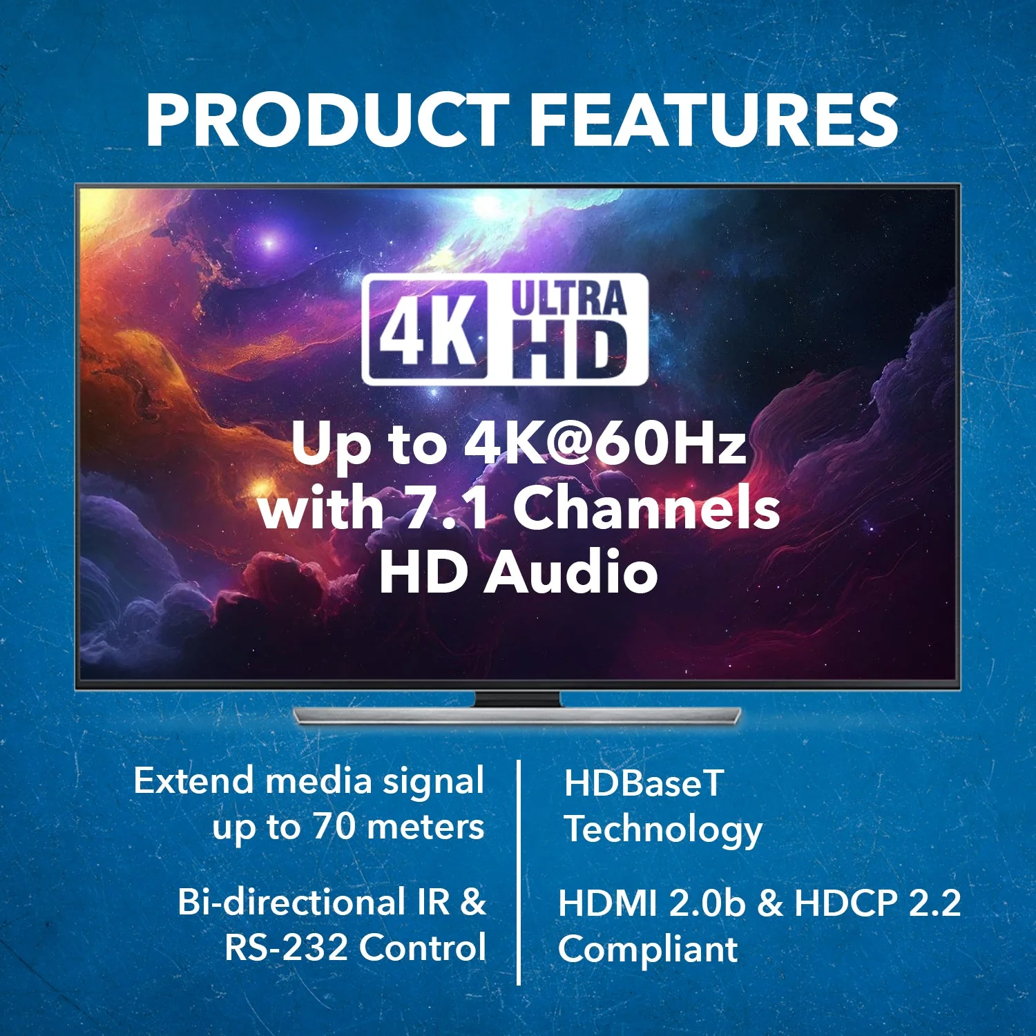 4K Wall Plate HDMI Extender over CAT 6/7 upto 230 feet with HDBaseT (UHD-WPE230-K) - Image 8