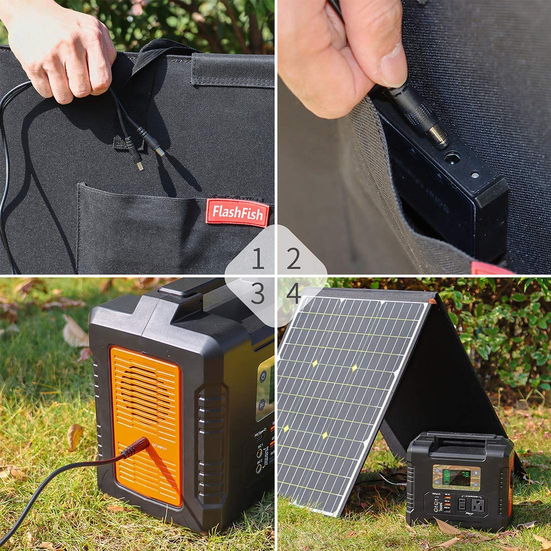 Flashfish 50W 18V Portable Solar Panel with 5V USB 18V DC Output - Image 5