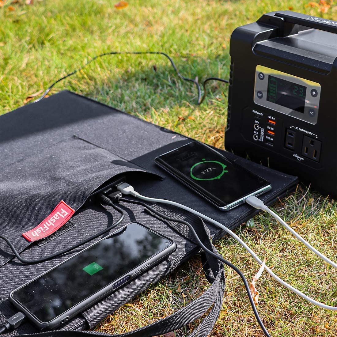 Flashfish 50W 18V Portable Solar Panel with 5V USB 18V DC Output - Image 8