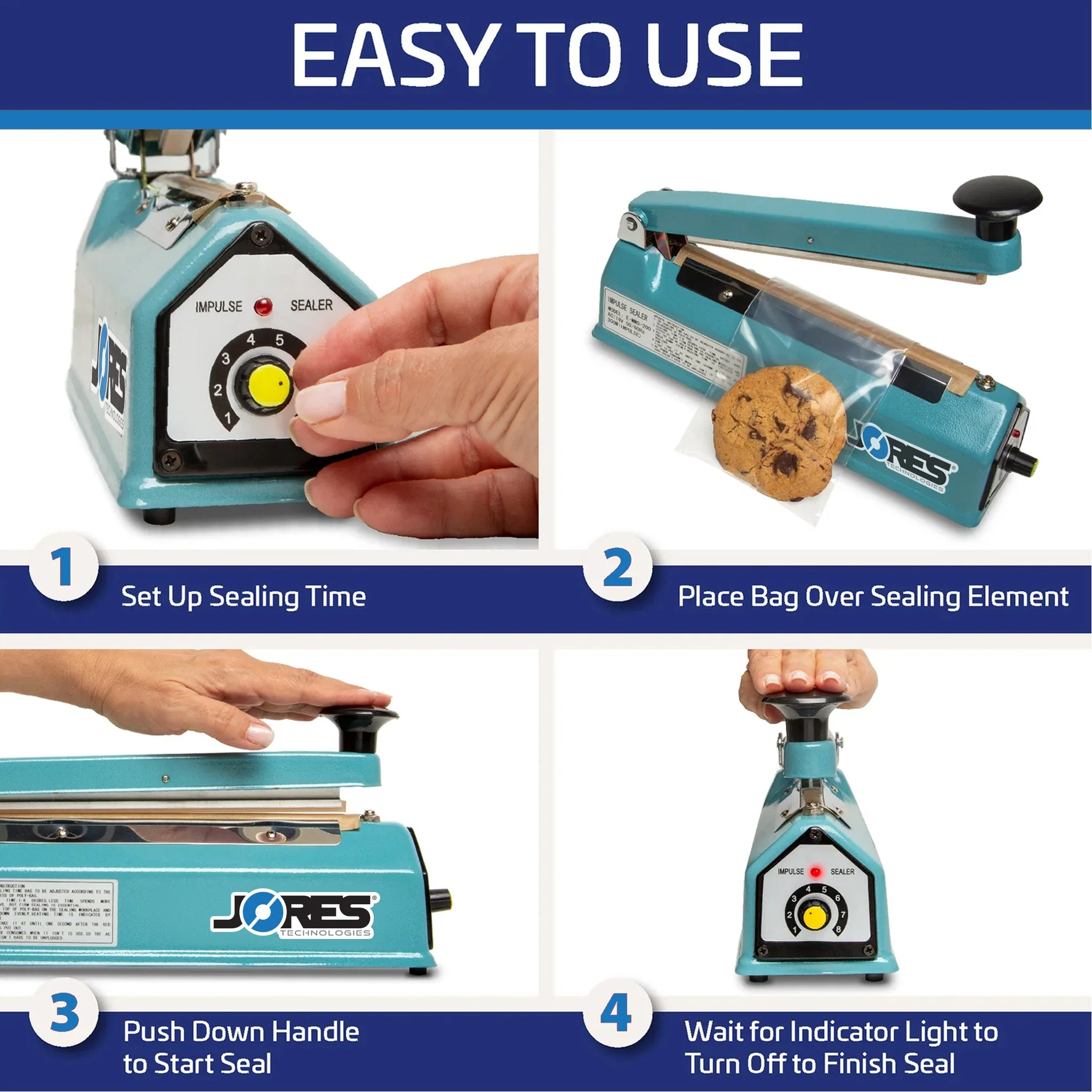 8” Manual Impulse Bag Wide Sealer - Image 5