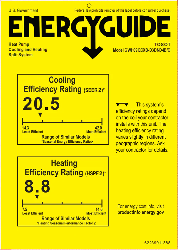 TOSOT - 9,000 BTU Mini-Split Heat Pump Air Conditioner-230V - Image 11