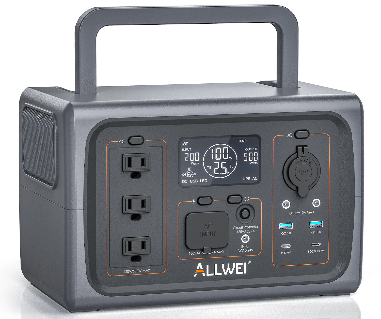 ALLWEI PPS600 Portable Power Station 500W | 512Wh