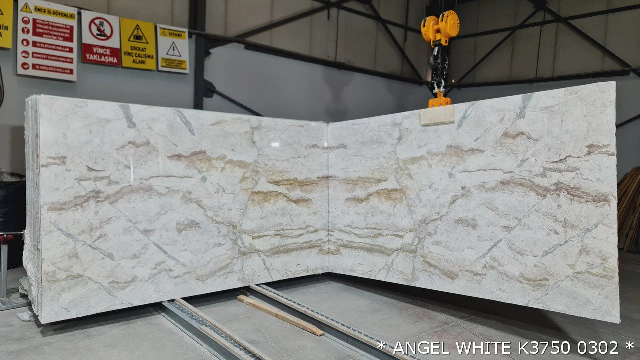 Angel White Bookmatching Marble Slabs Polished -Full Truckload - Image 3