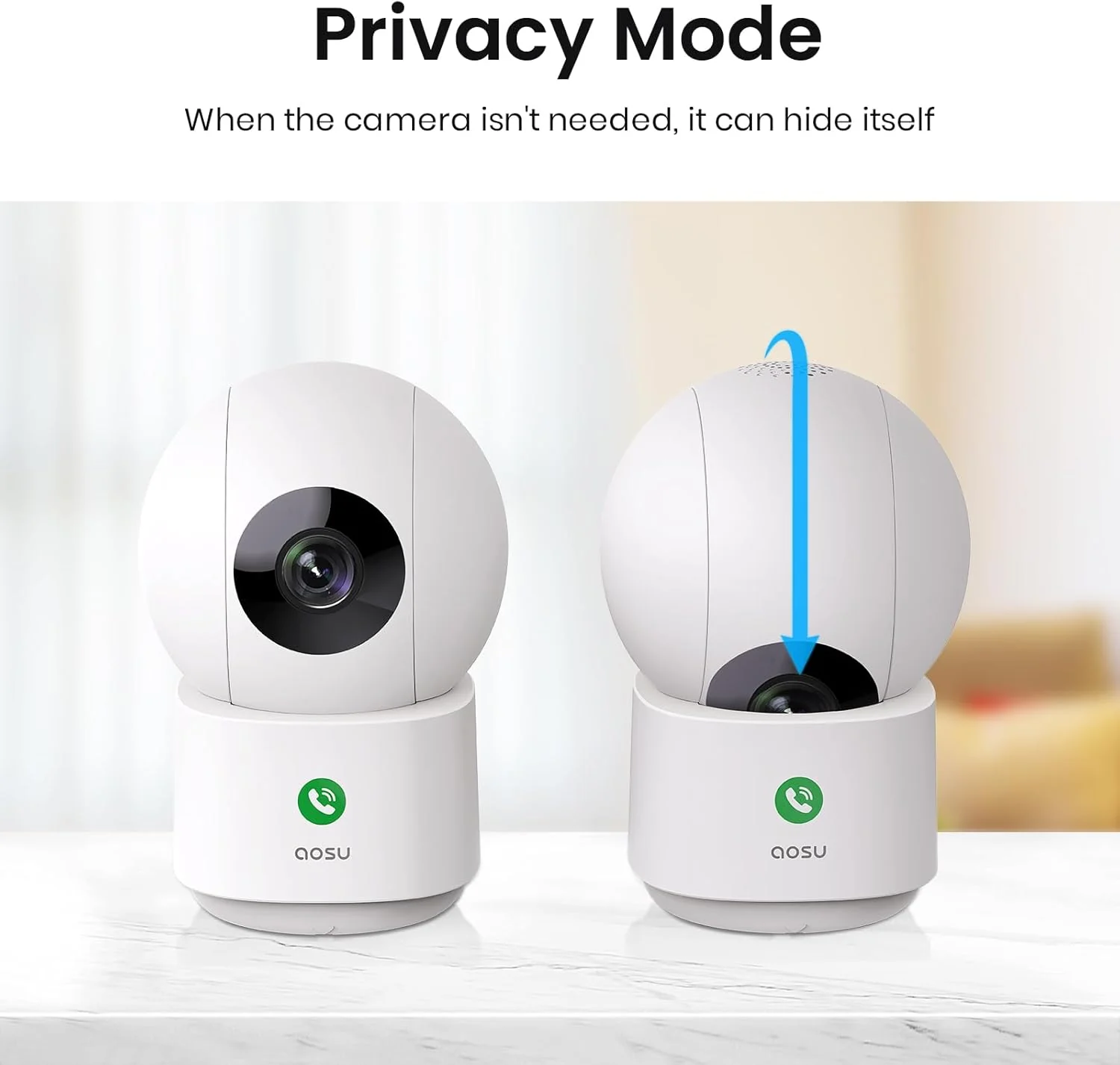 AOSU 2K Security Camera Indoor, Baby Monitor/Pet Camera -C2E2BH11 - Image 6