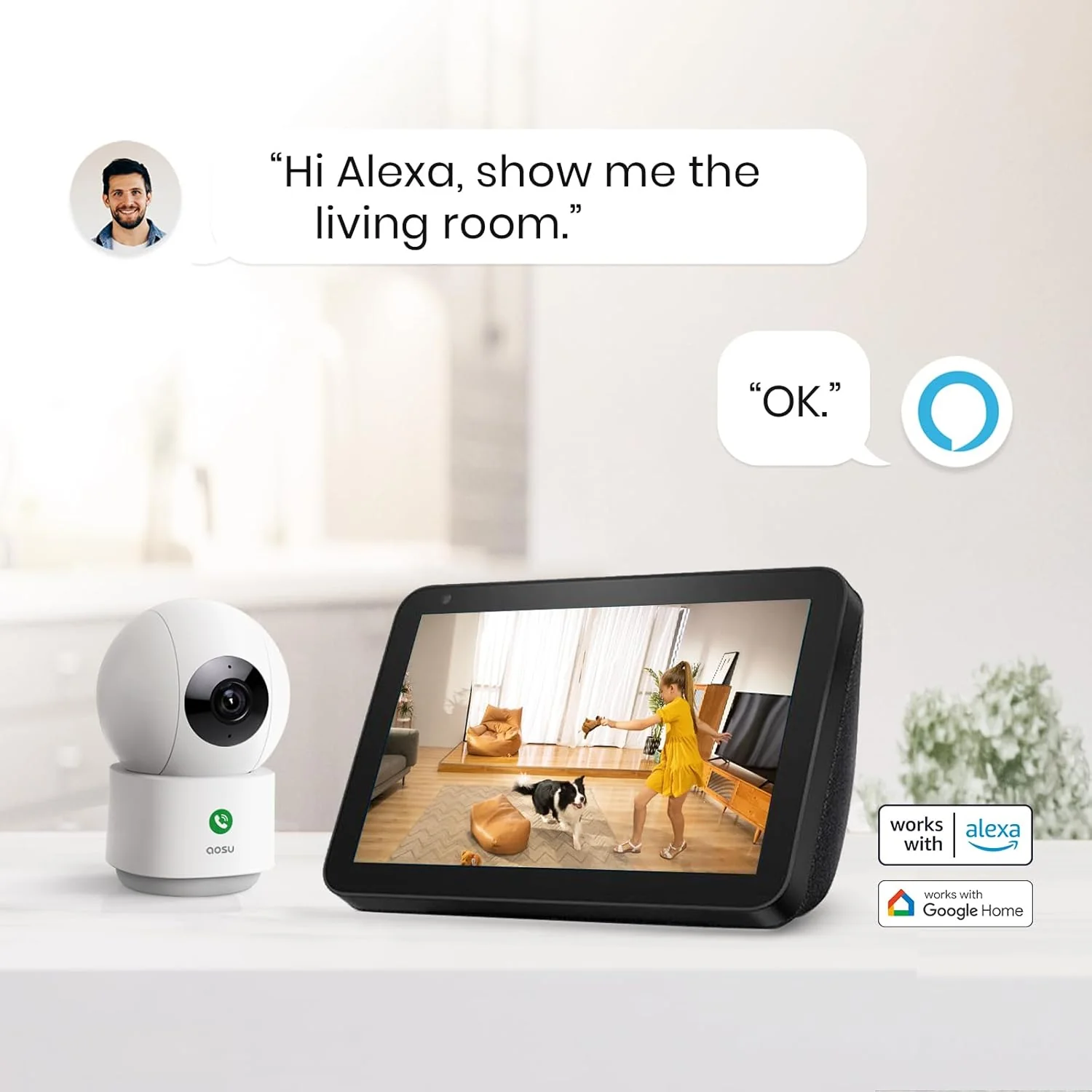 AOSU 2K Security Camera Indoor, Baby Monitor/Pet Camera -C2E2BH11 - Image 8