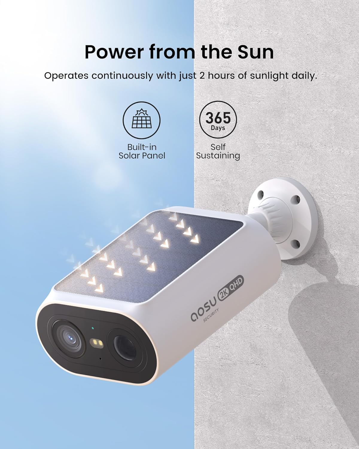 AOSU Solar Security Cameras Wireless Outdoor 2 Camera Kit - C8E2DA11 - Image 6