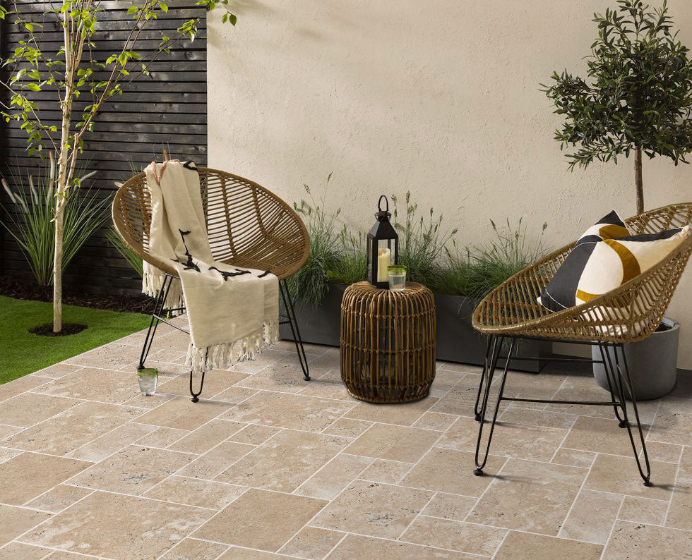 Aspendos Beige Travertine Pattern Tumbled Pavers - Full Truckload - Image 2