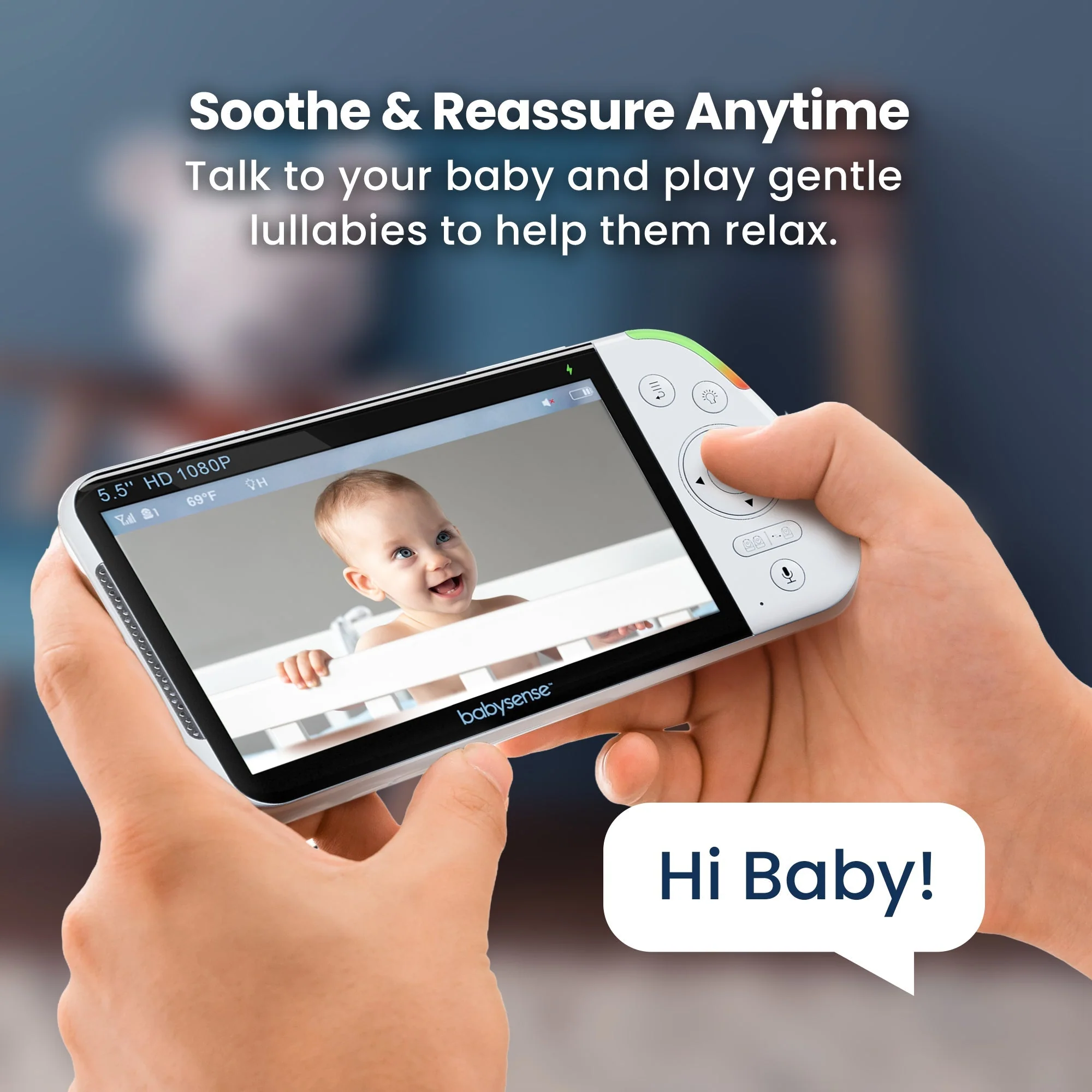 Babysense MaxView PRO: Video Baby Monitor with 2 Cameras, Non Wifi, Split Screen, Night Light & Sound Machine - Image 11