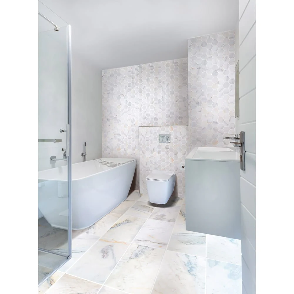 Bianco Ibiza White Marble Floor and Wall Tile - Livfloors Collection - Image 8