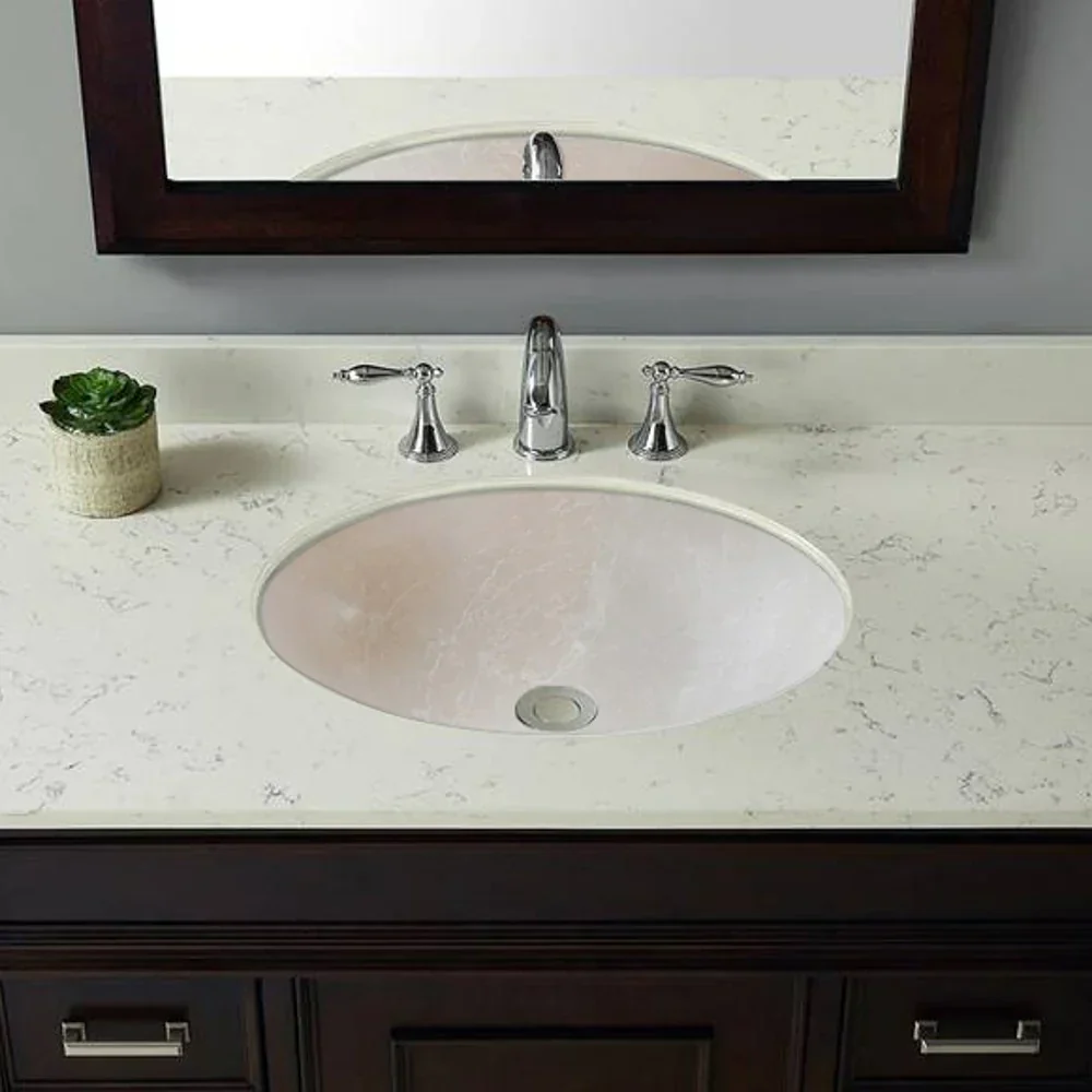 Botticino Marble Natural Stone Oval Shape Above Vanity Vessel Sink Honed (W)16" (L)20.5" (H)6" - Image 3