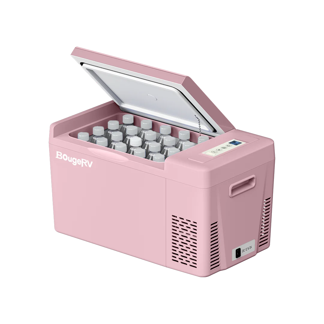 BougeRV 12V 23 Quart Pink Mini Fridge