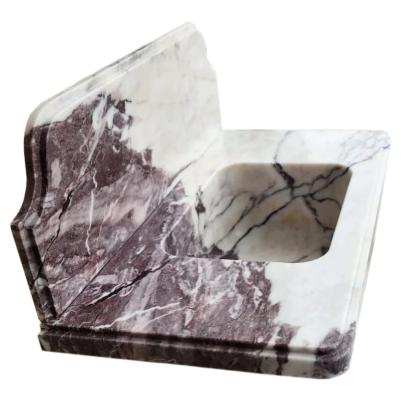 Calacatta Viola Marble Above-vanity Wall-mount Bathroom Sink with 10" Backsplash - Image 4