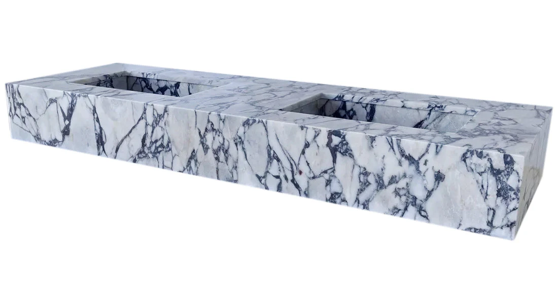 Calacatta Viola Marble Bathroom Double Sink Vanity (W)22" (L)67" (H)8" - Image 2