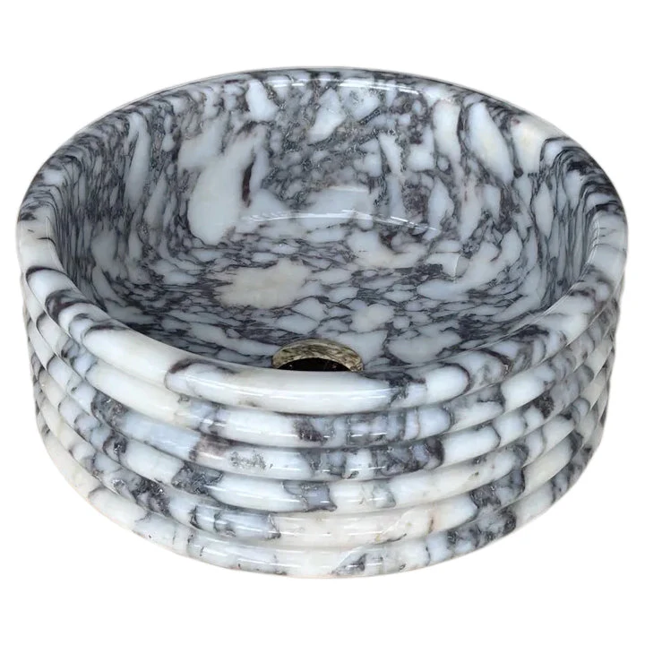 Calacatta Viola Marble Fluted Above-vanity Bathroom Sink Polished - Image 4