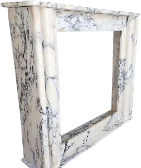 Calacatta Viola Marble Hand-carved Fireplace Mantel Polished (L)54" (H)45" (D)8" - Image 2