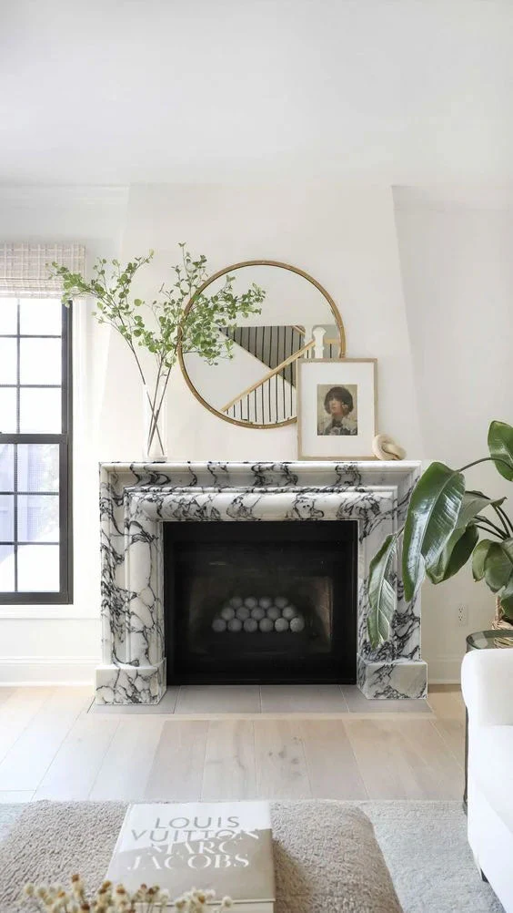 Calacatta Viola Marble Hand-carved Fireplace Mantel Polished (W)16.5" (L)61" (H)52" - Image 3