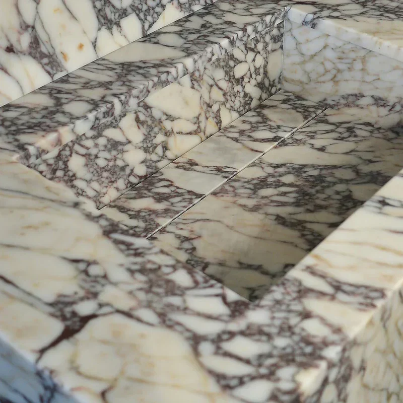 Calacatta Viola Marble Rectangular Wall-mount Bathroom Sink with 8" Backsplash (W)21" (L)34" (H)10" - Image 3