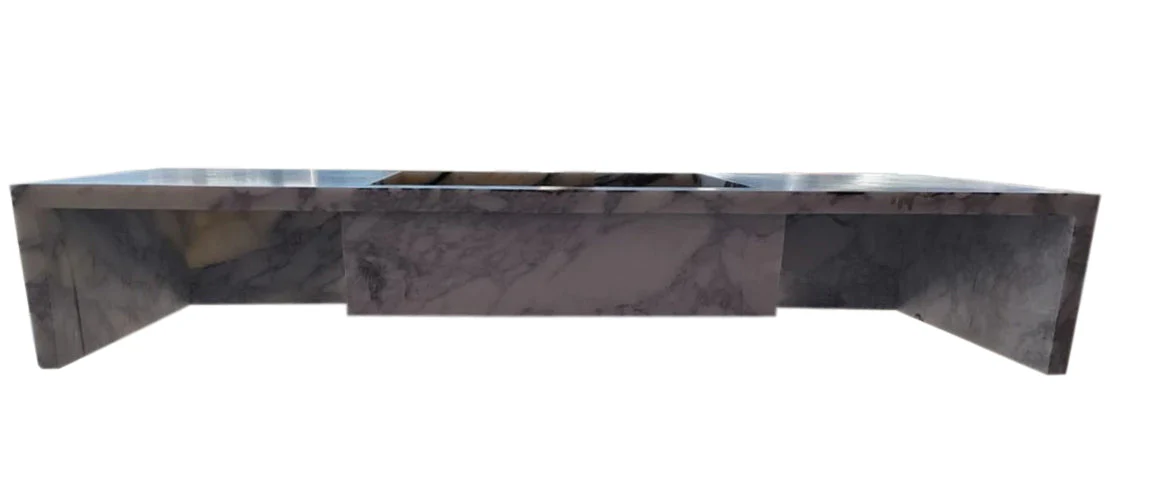 Calacatta Viola Marble Wall-mount Bathroom Vanity Sink Fluted Front (W)20" (L)56" - Image 7