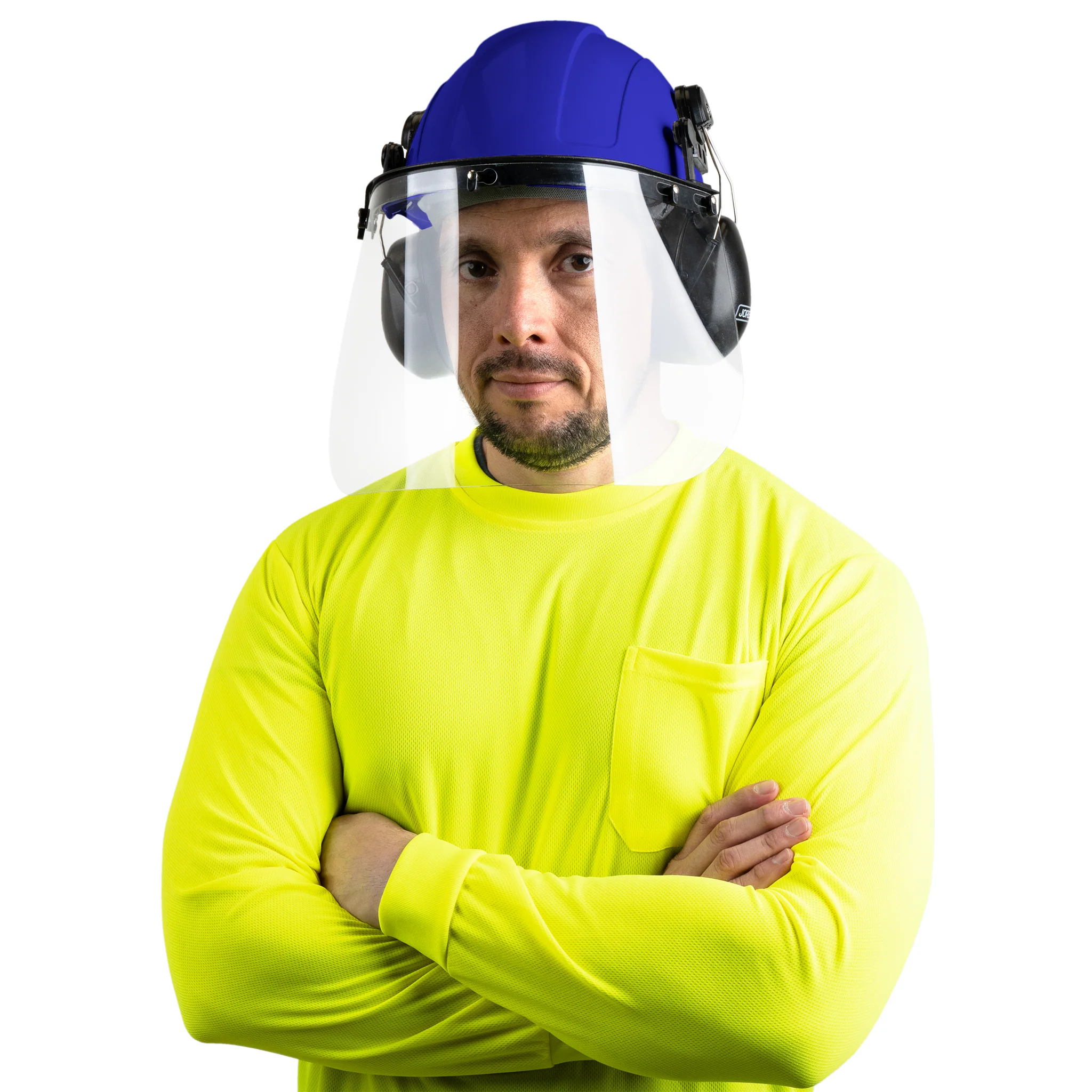 Cap-Style Hard Hat Kit with Mountable Earmuffs and Hi-Transparency Face Shield - Image 6
