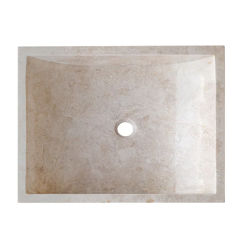 Cappuccino Beige Marble Rectangular Above Vanity Bathroom Sink (W)18" (L)21.5" (H)5" - Image 2
