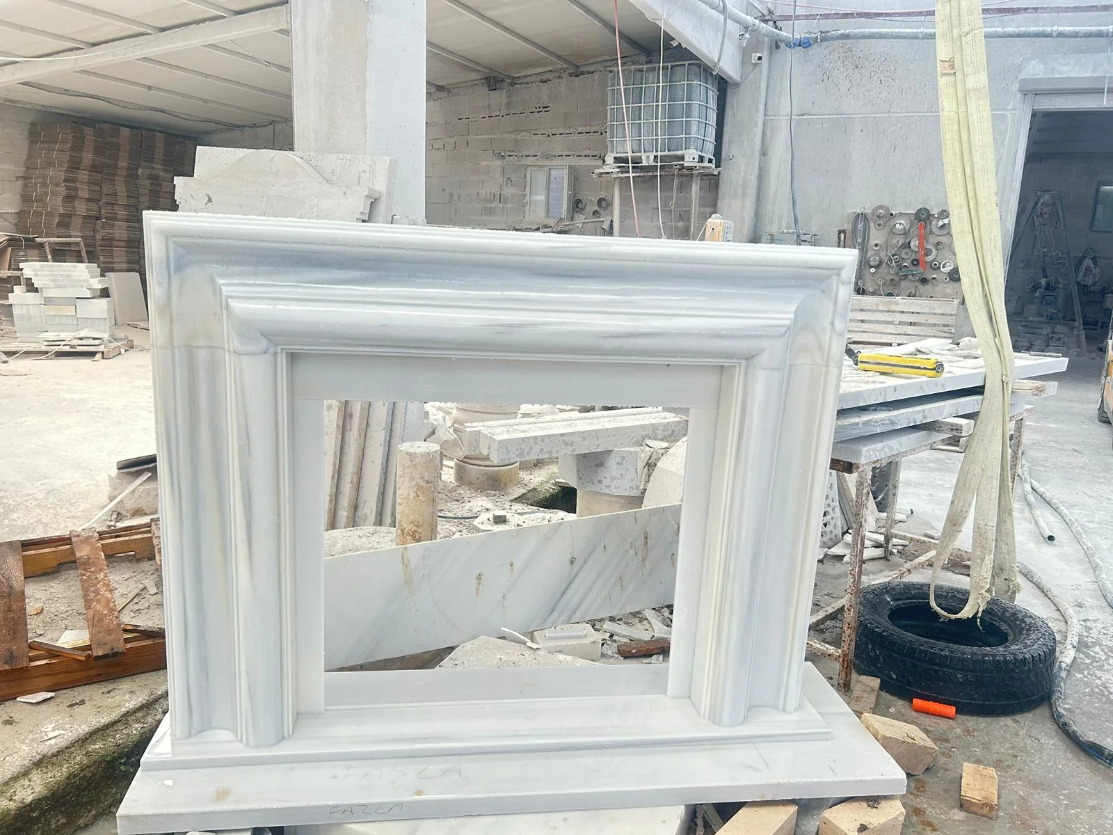 Carrara White Marble Hand-carved Fireplace Mantel Polished (W)14" (L)67" (H)69" - Image 4