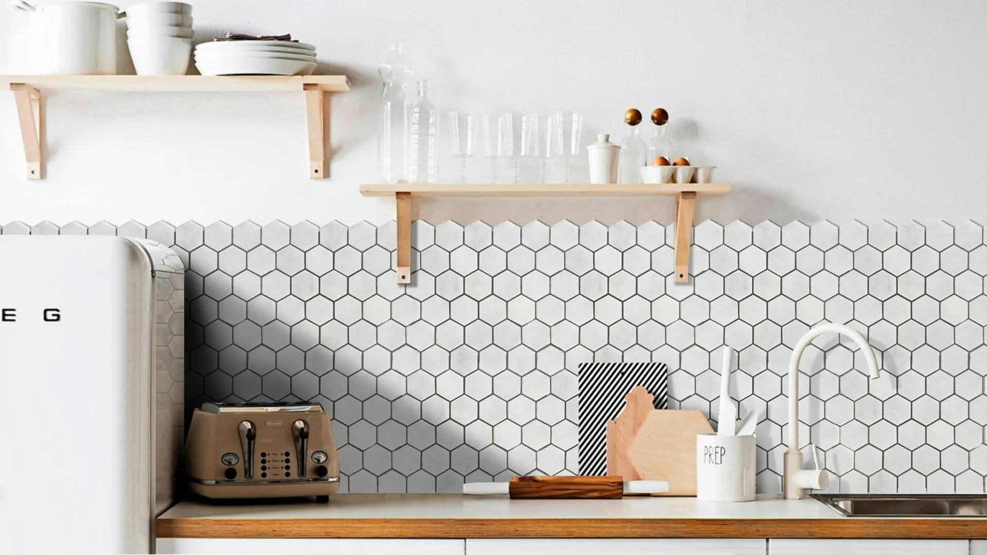 Carrara White Marble Hexagon 2" Polished Mosaic Floor and Wall Tile - Livfloors Collection - Image 3