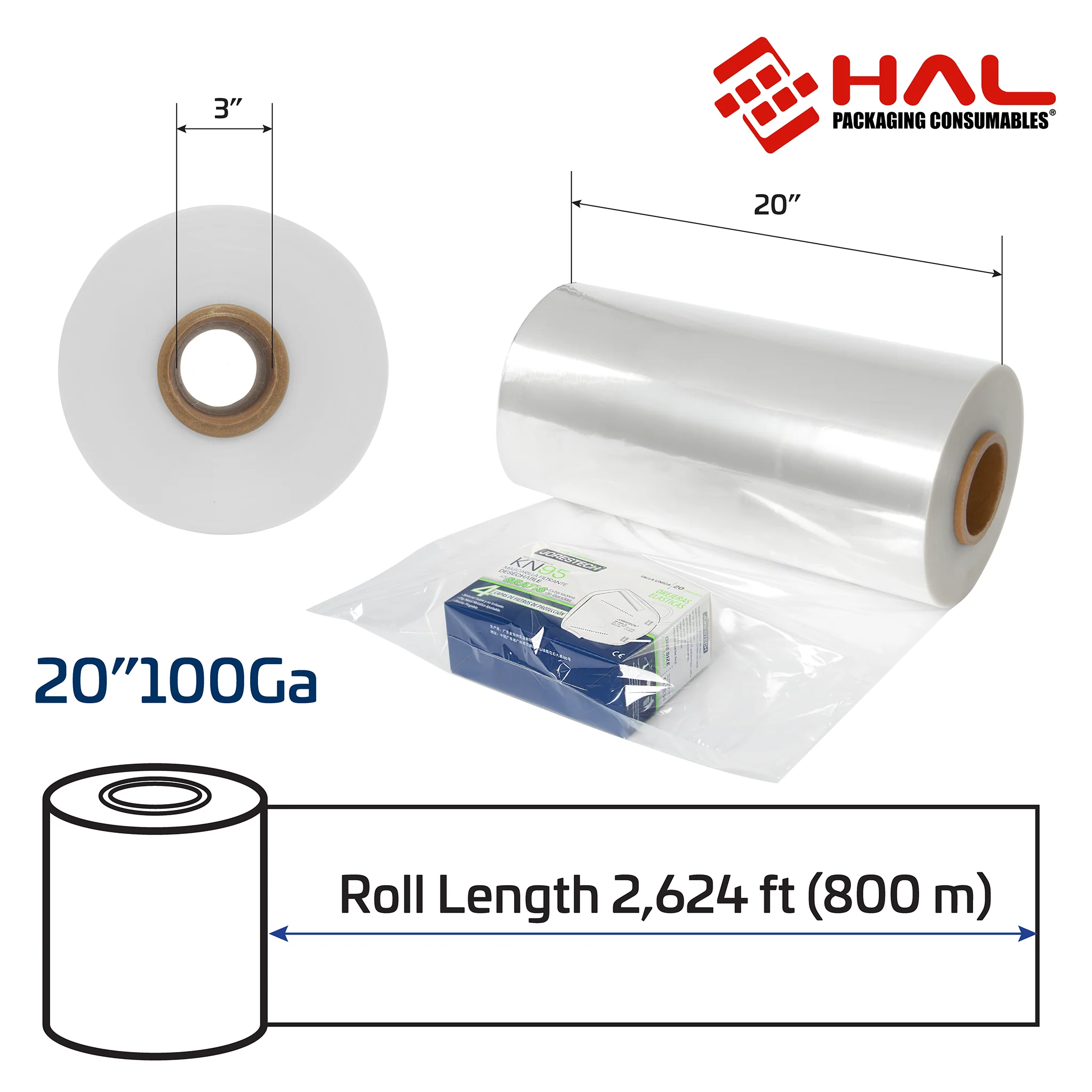 Centerfold POF Shrink Film – 100 Gauge - 20in (508mm) - Image 2