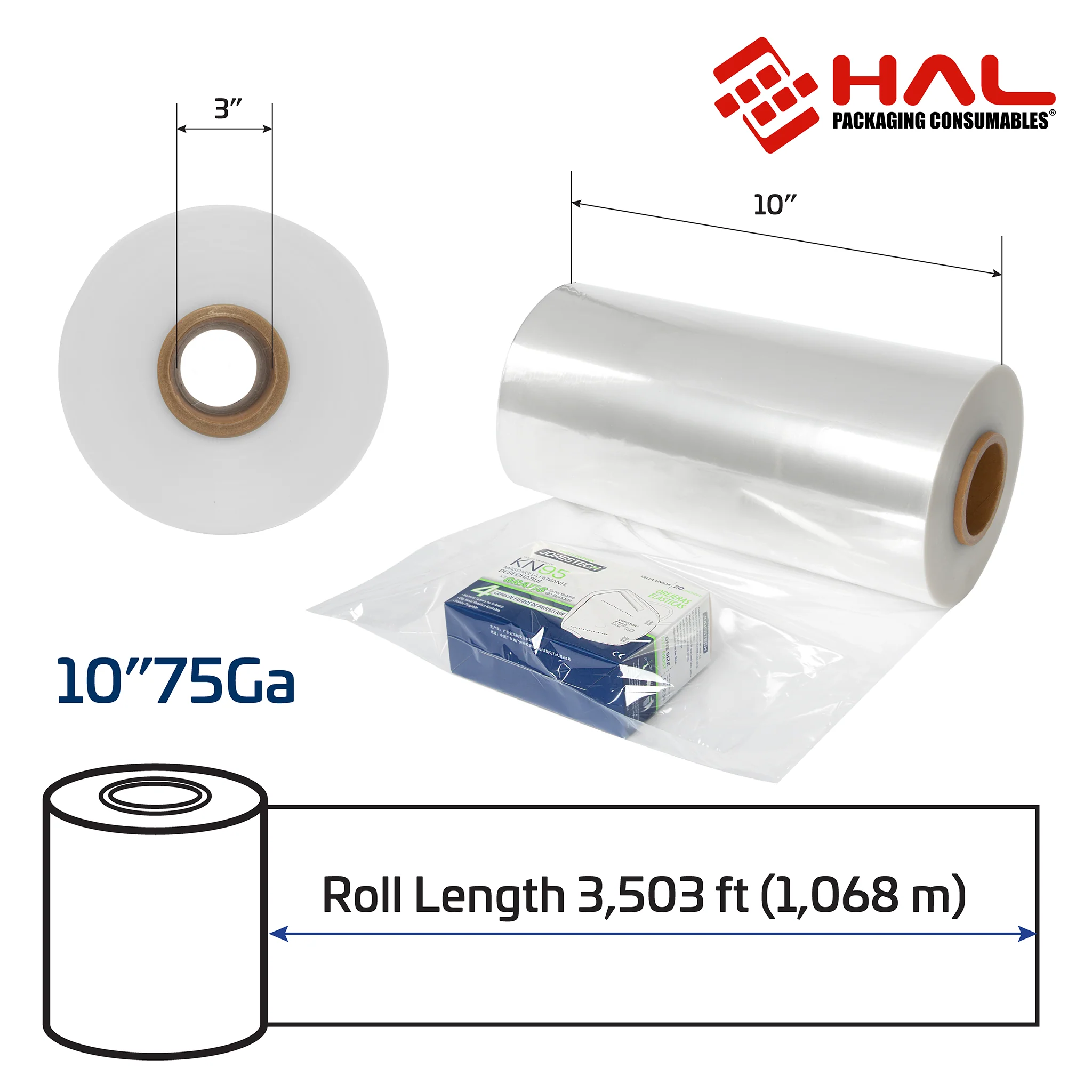 Centerfold POF Shrink Film – 75 Gauge - 10in (254mm) - Image 2
