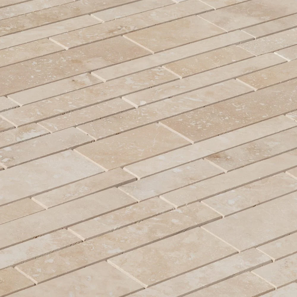 Classic Beige Travertine Slides Honed Mosaic Floor and Wall Tile - Livfloors Collection - Image 9