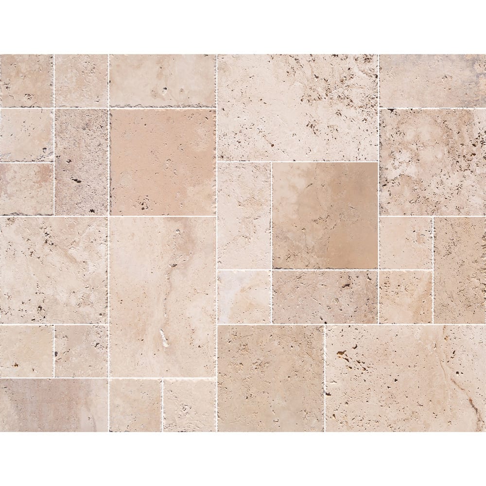Classic Beige Travertine Tiles Antique Pattern Brushed and Chiseled - Livfloors Collection - Image 2