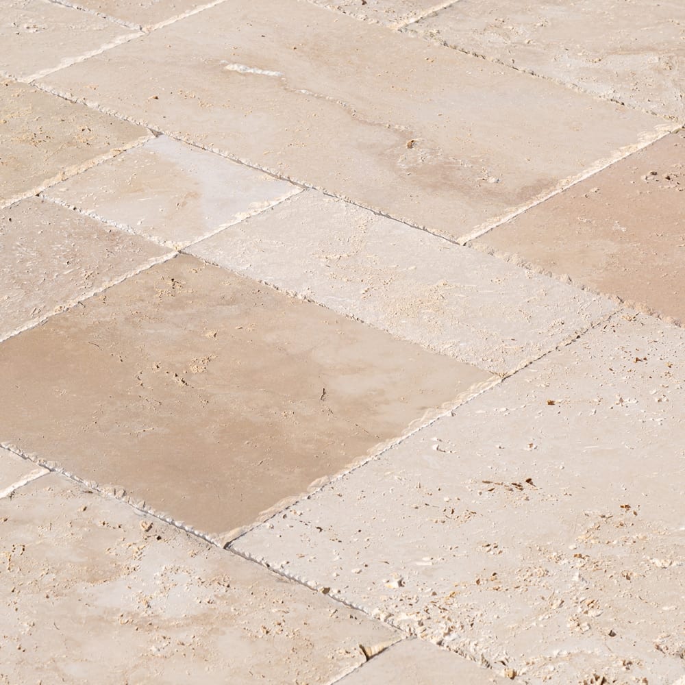 Classic Beige Travertine Tiles Antique Pattern Brushed and Chiseled - Livfloors Collection - Image 3