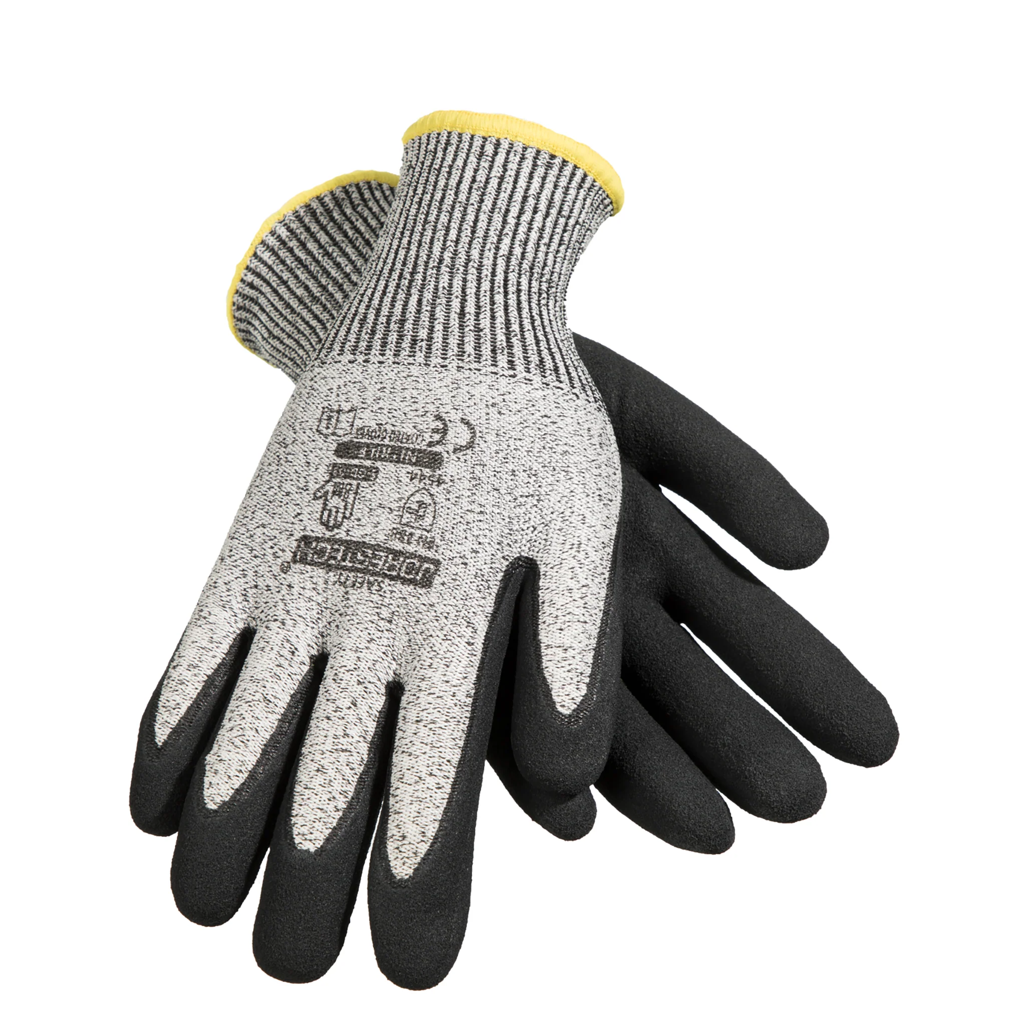 Cut-Resistant Safety Work Gloves with Sandy Nitrile Dipped Palms - Pack of 12 - Image 2