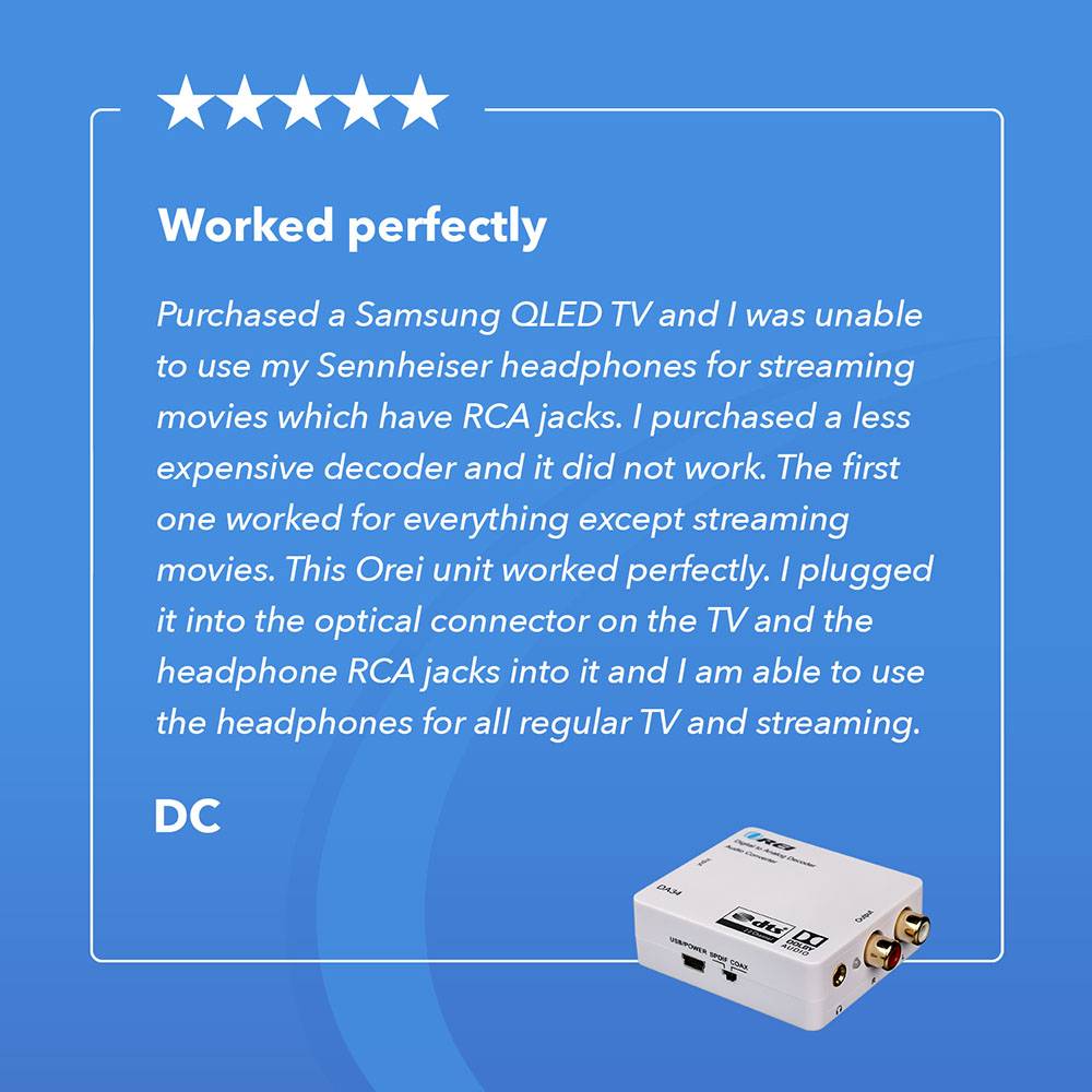 Dolby Digital to Analog Audio Converter Decoder -SPDIF/Coaxial Input to RCA Output (DA34) - Image 10