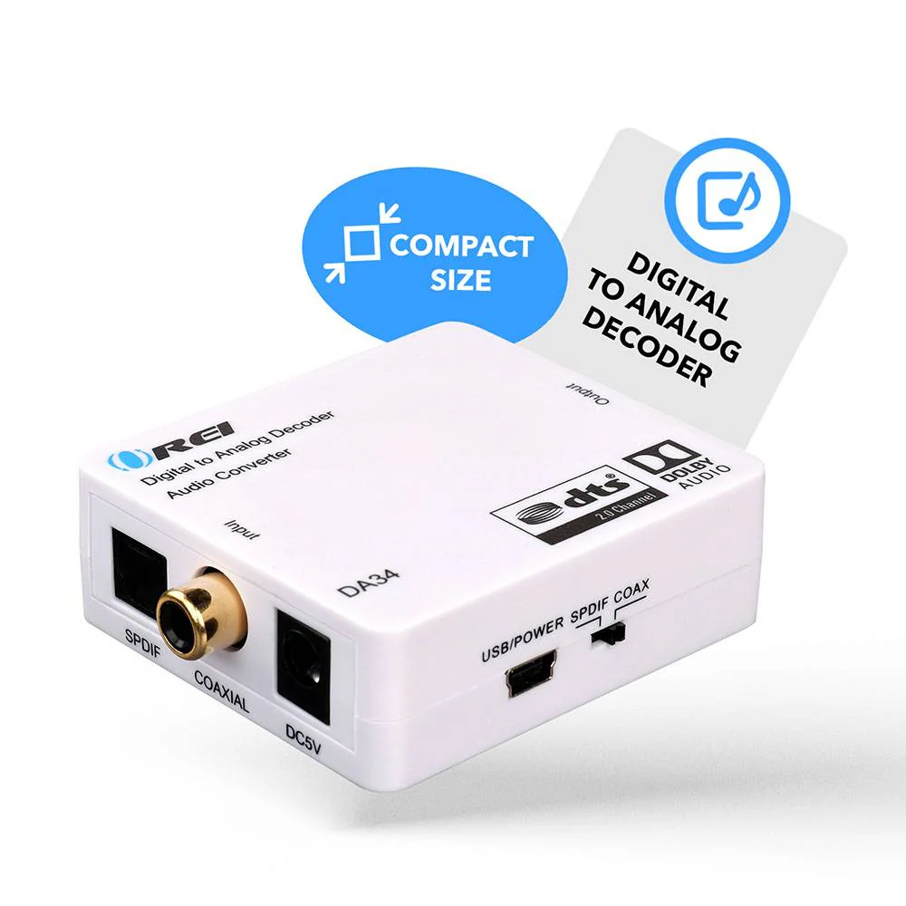 Dolby Digital to Analog Audio Converter Decoder -SPDIF/Coaxial Input to RCA Output (DA34) - Image 2