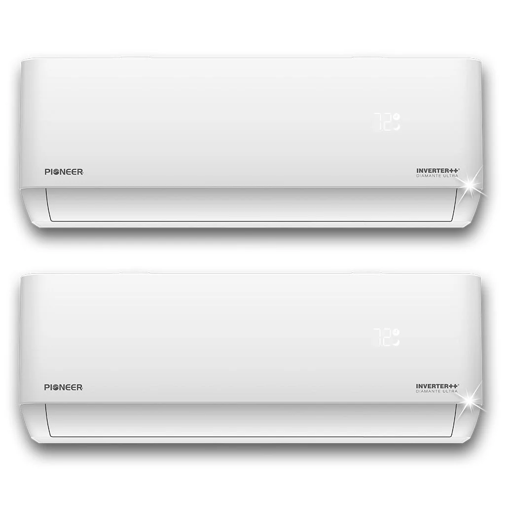 Dual Split 36000 BTU 3-Ton Diamante Ultra Wi-Fi 21.5 SEER2 Energy-Star Multi (2) Zone Wall Mount Air Conditioner Heat Pump 230-Volt - Image 3