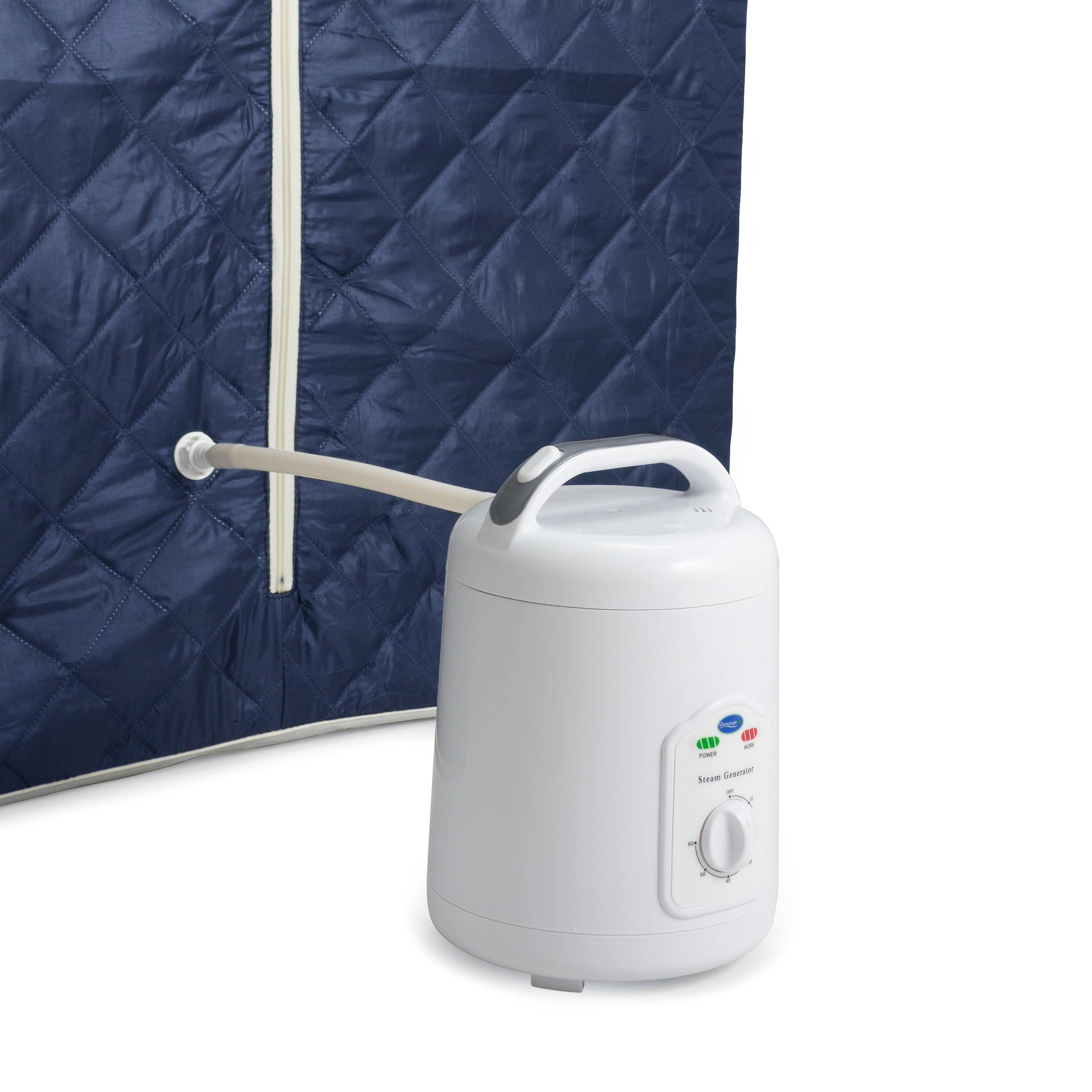 Durasage Health - Durasage Oversized Portable Personal Steam Sauna Spa for Relaxation at Home, 60 Minute Timer, 800 Watt Steam Generator, Chair Included - Satin Blue - Image 7