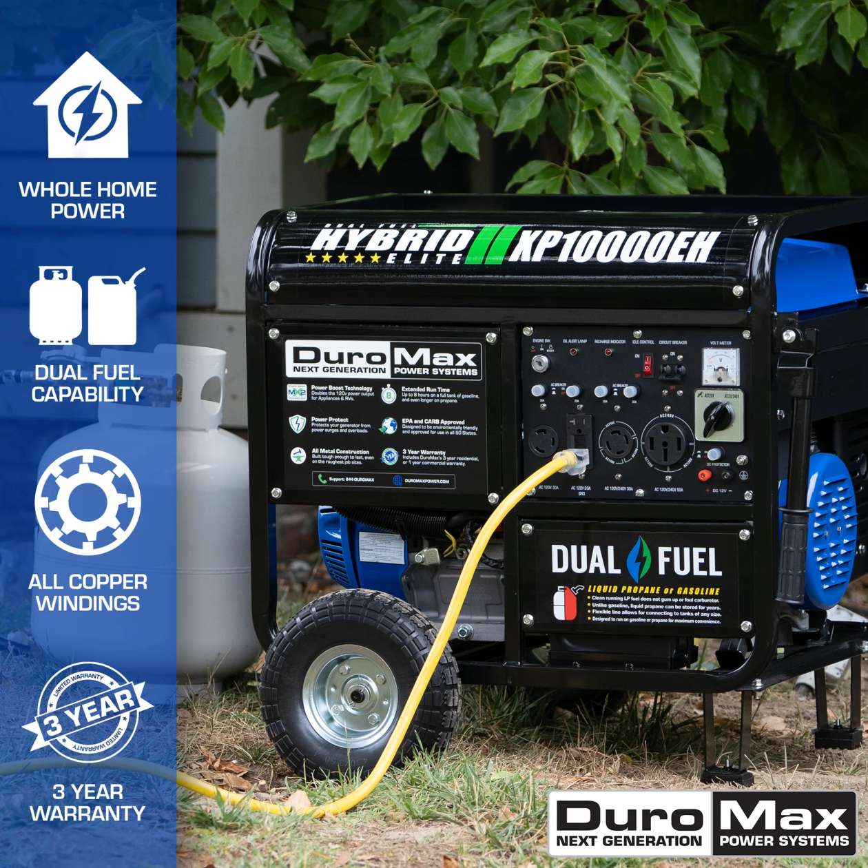 REFURB DuroMax XP10000EH 10,000 Watt Dual Fuel Hybird Generator (Grade A) - Image 3