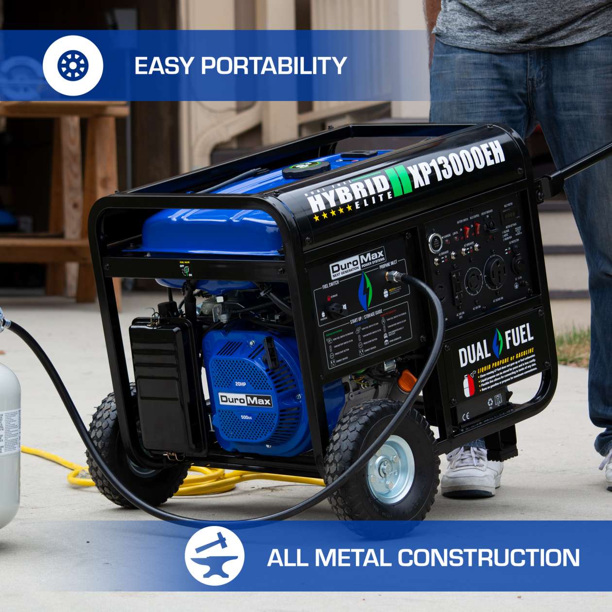 REFURB DuroMax XP13000EH 13,000 Watt Dual Fuel Hybrid Generator (Grade A) - Image 6